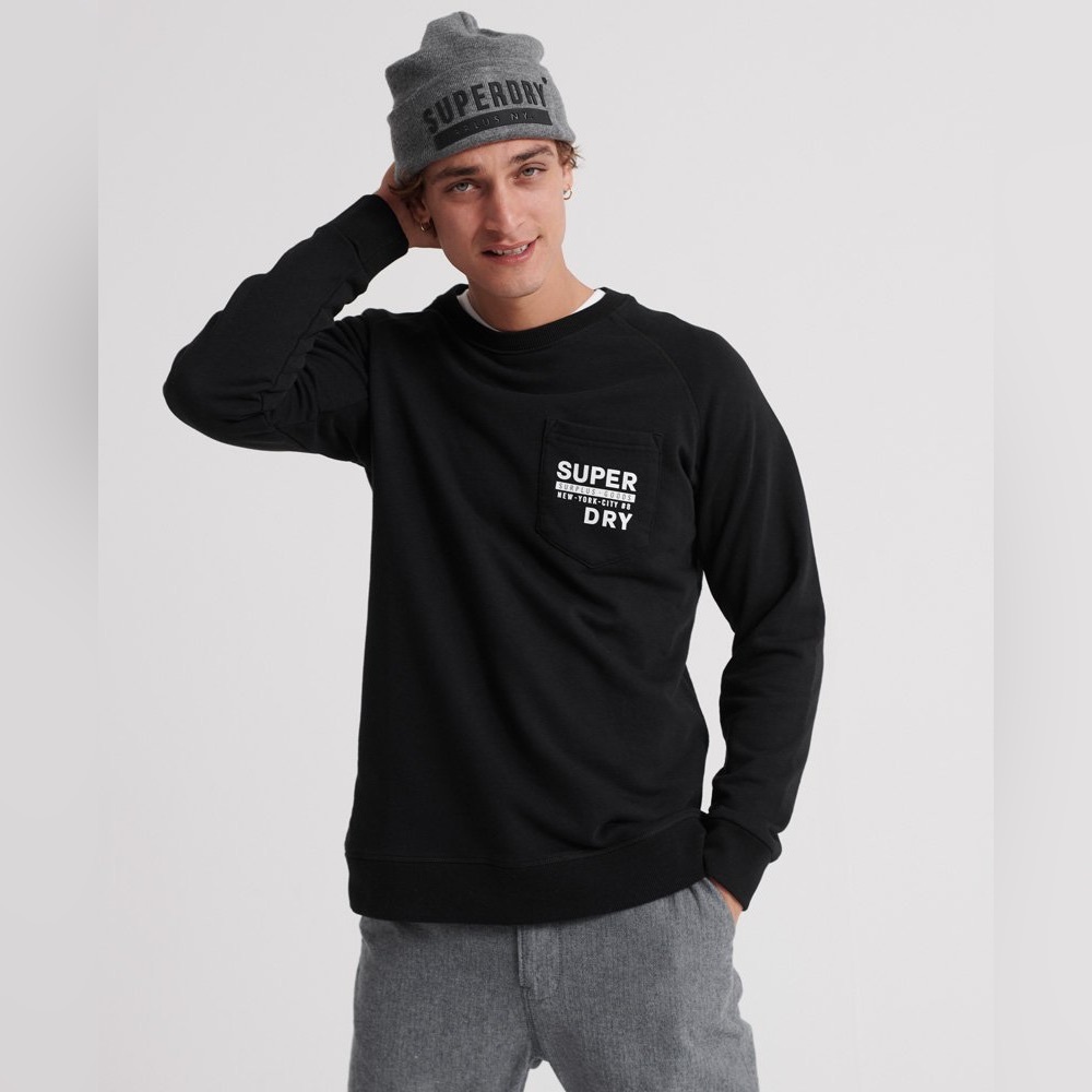Superdry Surplus Goods Graphic Crew Sweatshirt black size large